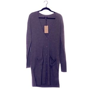 ✨Halogen✨ Merino Wool Long Cardigan in Dark Heather Grey Size M NWT
